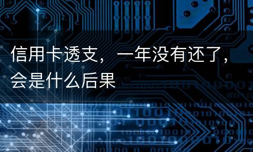 信用卡透支，一年没有还了，会是什么后果