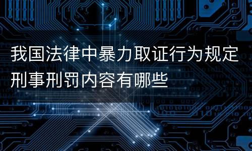 我国法律中暴力取证行为规定刑事刑罚内容有哪些