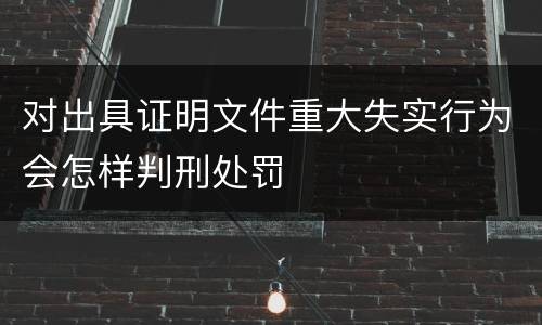对出具证明文件重大失实行为会怎样判刑处罚