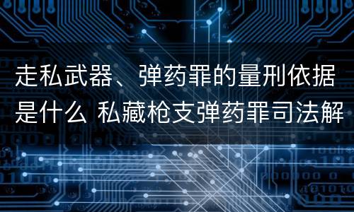 走私武器、弹药罪的量刑依据是什么 私藏枪支弹药罪司法解释