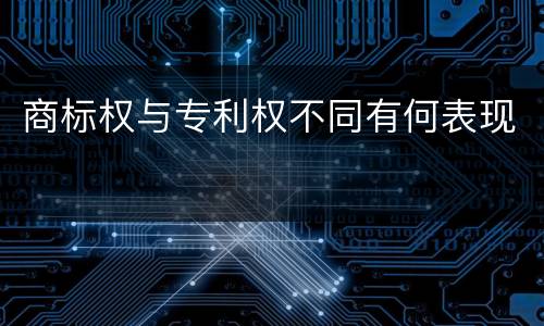 商标权与专利权不同有何表现