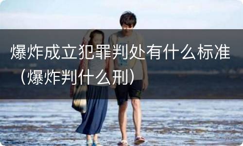 爆炸成立犯罪判处有什么标准（爆炸判什么刑）