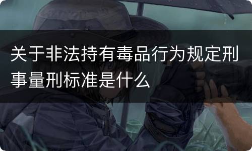 关于非法持有毒品行为规定刑事量刑标准是什么