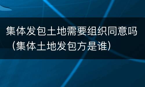 集体发包土地需要组织同意吗（集体土地发包方是谁）