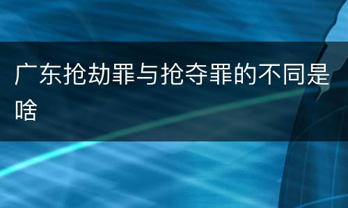 广东抢劫罪与抢夺罪的不同是啥