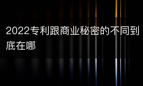 2022专利跟商业秘密的不同到底在哪