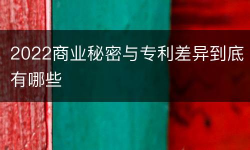 2022商业秘密与专利差异到底有哪些
