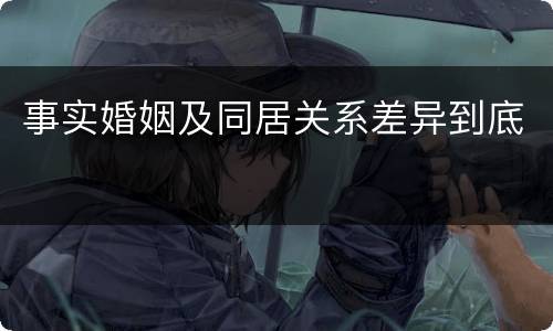 事实婚姻及同居关系差异到底