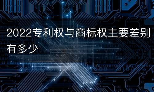 2022专利权与商标权主要差别有多少
