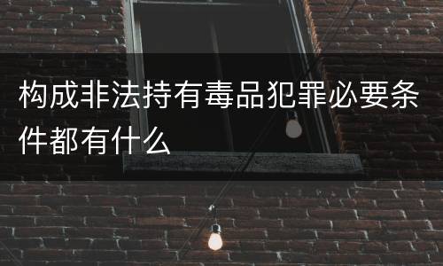 构成非法持有毒品犯罪必要条件都有什么