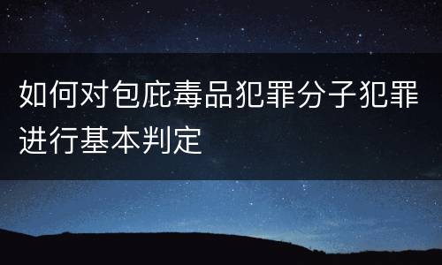 如何对包庇毒品犯罪分子犯罪进行基本判定