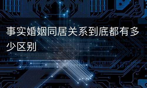 事实婚姻同居关系到底都有多少区别
