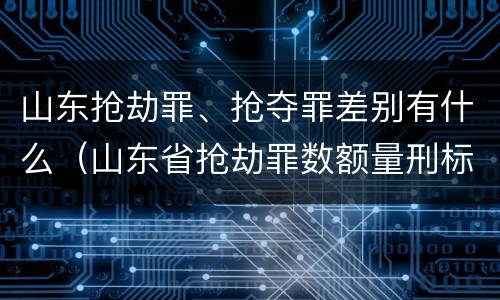 山东抢劫罪、抢夺罪差别有什么（山东省抢劫罪数额量刑标准）