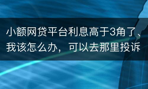 小额网贷平台利息高于3角了、我该怎么办，可以去那里投诉他们
