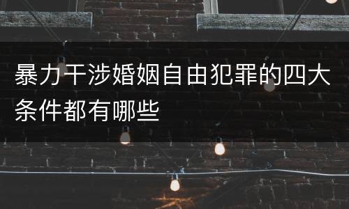 暴力干涉婚姻自由犯罪的四大条件都有哪些