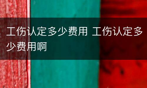 工伤认定多少费用 工伤认定多少费用啊