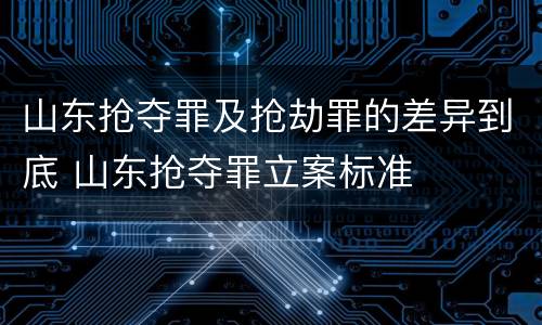 山东抢夺罪及抢劫罪的差异到底 山东抢夺罪立案标准