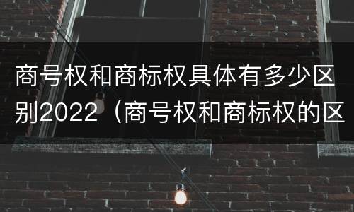 商号权和商标权具体有多少区别2022（商号权和商标权的区别）