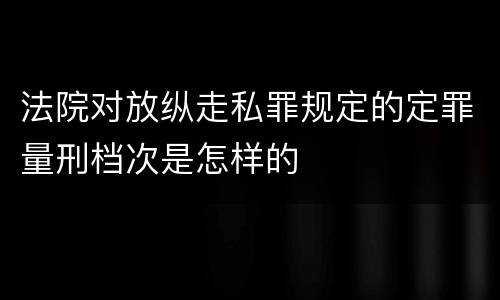 法院对放纵走私罪规定的定罪量刑档次是怎样的
