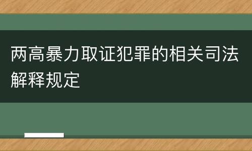 两高暴力取证犯罪的相关司法解释规定