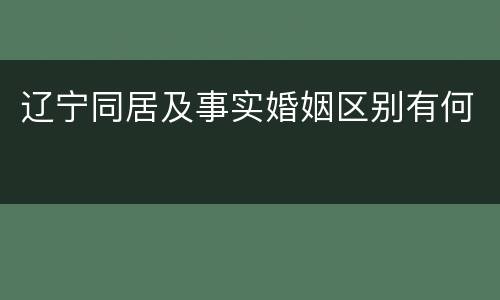辽宁同居及事实婚姻区别有何