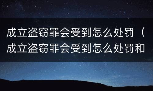 成立盗窃罪会受到怎么处罚（成立盗窃罪会受到怎么处罚和处罚）