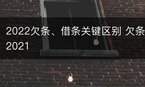 2022欠条、借条关键区别 欠条2021