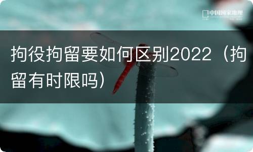 拘役拘留要如何区别2022（拘留有时限吗）