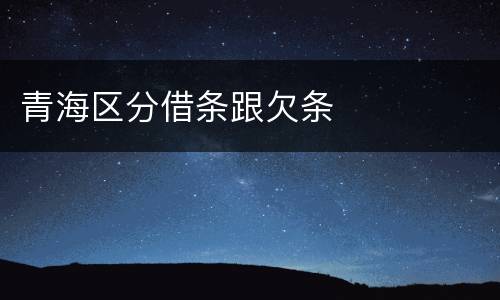 青海区分借条跟欠条