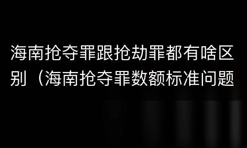 海南抢夺罪跟抢劫罪都有啥区别（海南抢夺罪数额标准问题的规定）