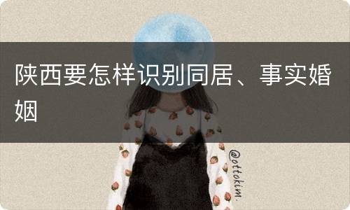 陕西要怎样识别同居、事实婚姻