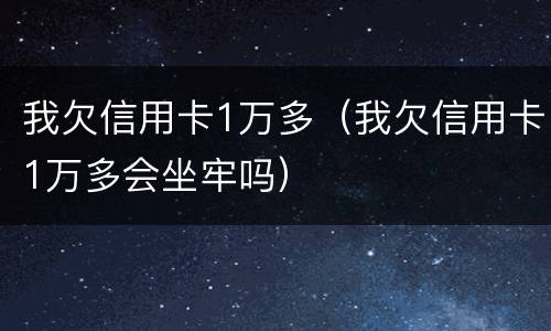 我欠信用卡1万多（我欠信用卡1万多会坐牢吗）