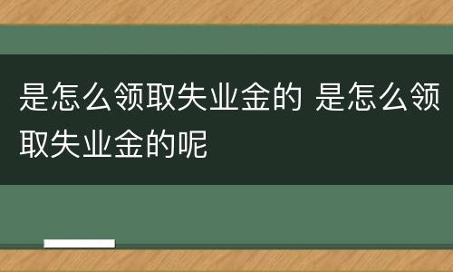 是怎么领取失业金的 是怎么领取失业金的呢