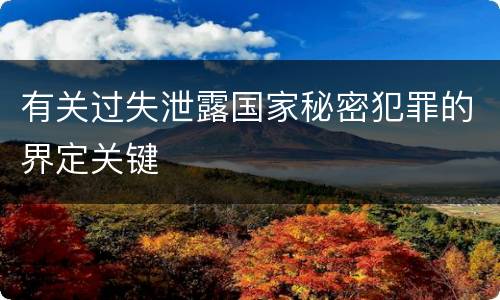 有关过失泄露国家秘密犯罪的界定关键