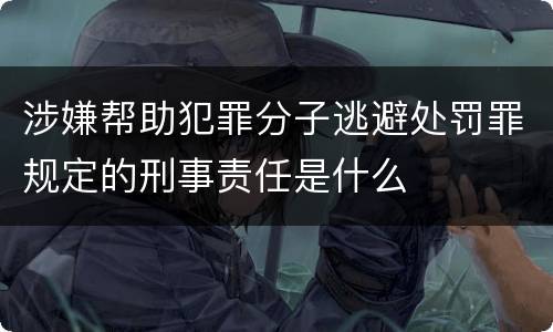 涉嫌帮助犯罪分子逃避处罚罪规定的刑事责任是什么