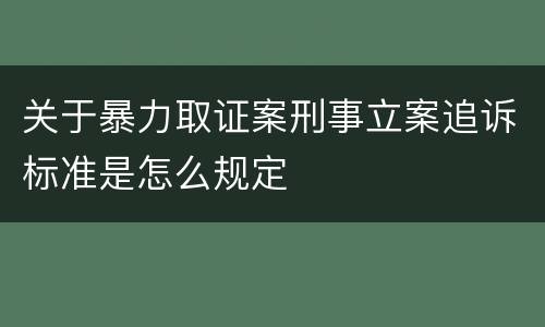 关于暴力取证案刑事立案追诉标准是怎么规定