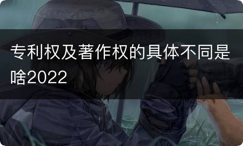 专利权及著作权的具体不同是啥2022
