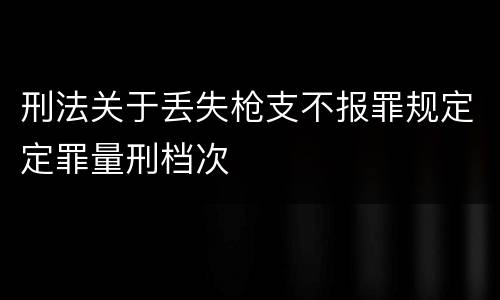 刑法关于丢失枪支不报罪规定定罪量刑档次