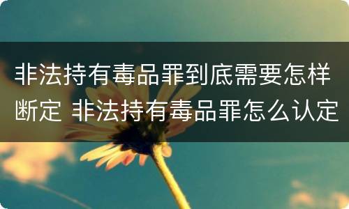 非法持有毒品罪到底需要怎样断定 非法持有毒品罪怎么认定