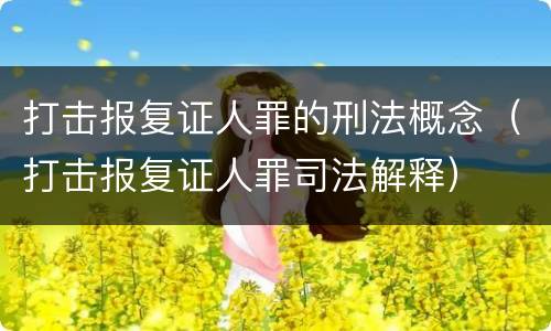 打击报复证人罪的刑法概念（打击报复证人罪司法解释）