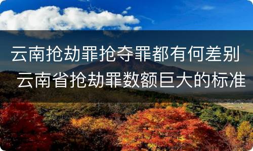 云南抢劫罪抢夺罪都有何差别 云南省抢劫罪数额巨大的标准