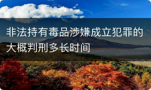 非法持有毒品涉嫌成立犯罪的大概判刑多长时间