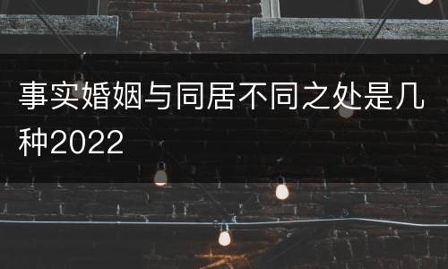 事实婚姻与同居不同之处是几种2022