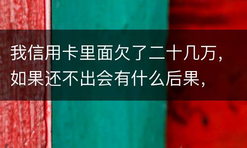 我信用卡里面欠了二十几万，如果还不出会有什么后果，