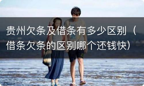 贵州欠条及借条有多少区别（借条欠条的区别哪个还钱快）