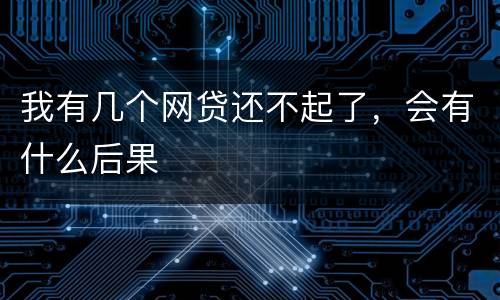 我有几个网贷还不起了，会有什么后果
