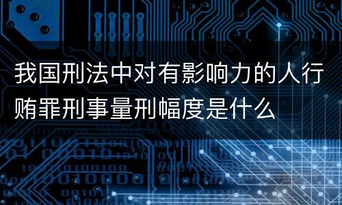 我国刑法中对有影响力的人行贿罪刑事量刑幅度是什么