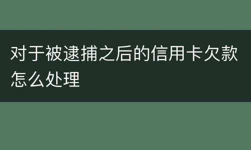 对于被逮捕之后的信用卡欠款怎么处理