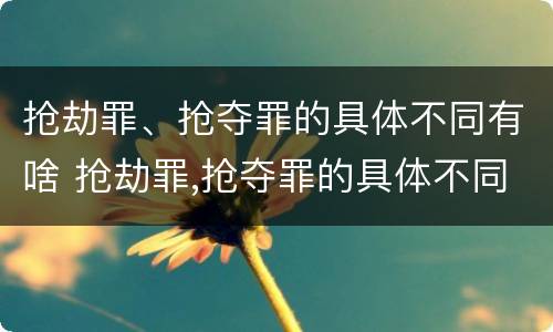 抢劫罪、抢夺罪的具体不同有啥 抢劫罪,抢夺罪的具体不同有啥影响