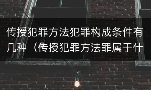 传授犯罪方法犯罪构成条件有几种（传授犯罪方法罪属于什么犯罪类型）